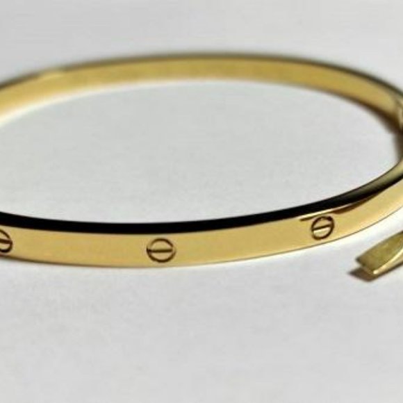 Gold Filled & Stainless Steel Bangle Size 18 4mm - Picture 2 of 13